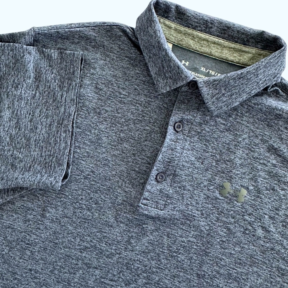Under Armour Mens Playoff Polo 2.0‎ Navy Blue Heather Golf Shirt XL 1351131-410